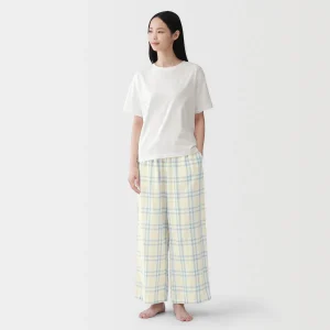 MUJI Bộ Mặc Nhà Vải Xô 2 Lớp Tay Ngắn